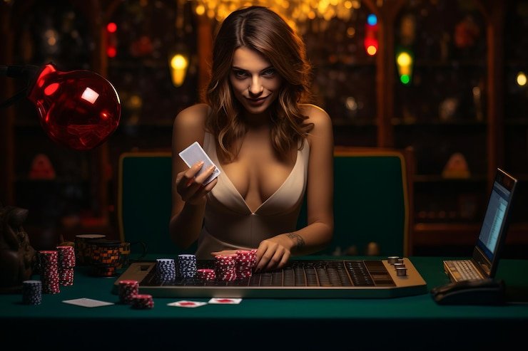 Contoh layout meja Gaple Online dengan penempatan kartu domino